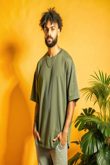 Men's Premium Olive Green T-Shirt for Everyday Comfort and Casual Style