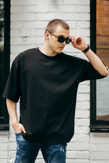 Women's Trendy Oversized Drop Shoulder T-Shirt for Relaxed Streetwear Style