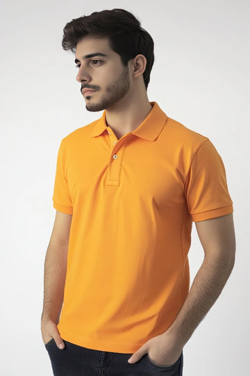 Men's Premium Orange Dri-FIT Polo T-Shirt for Sports & Everyday Comfort